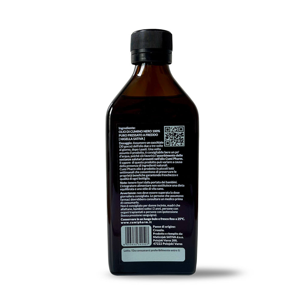 Ingredienti olio di cumino nero cumi pharm da 100ml